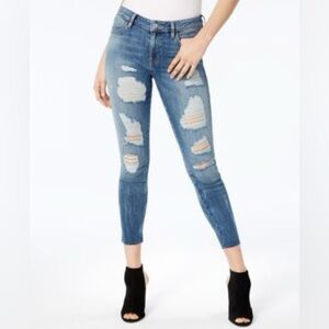 Guess Blue Distressed Skinny Jeans